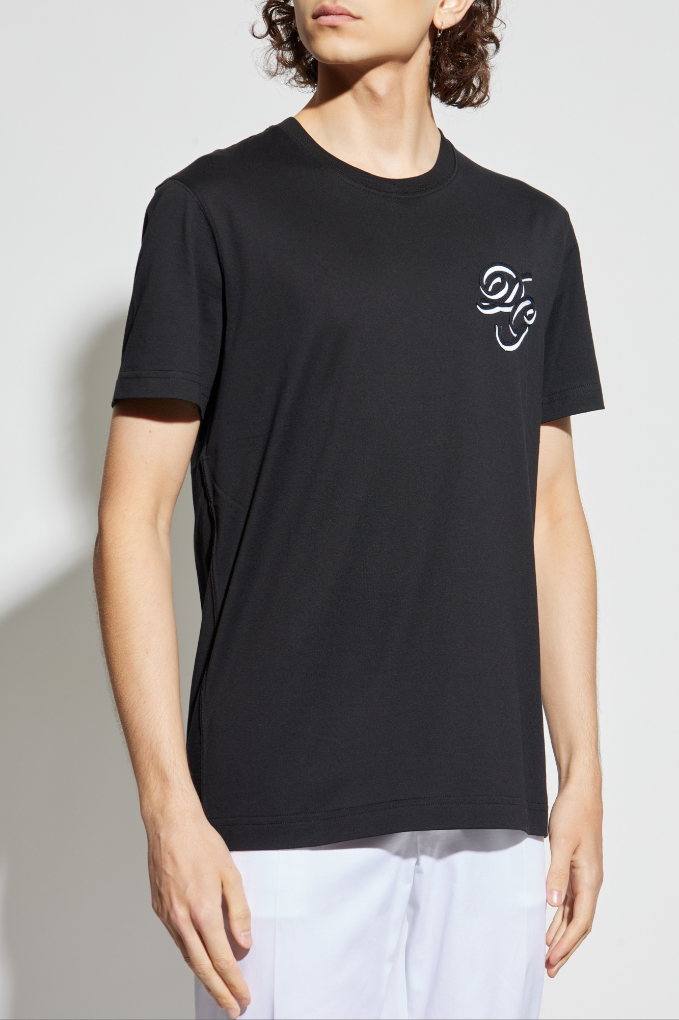 Black T-shirt with embroidered logo Dolce & Gabbana - Vitkac AS